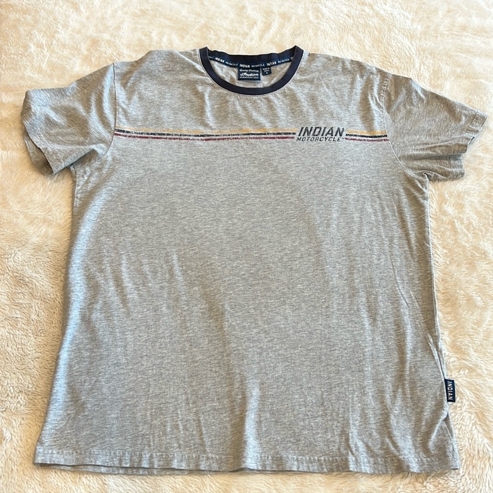 Indian Motorcycle T-Shirt Mens Large Gray